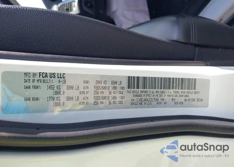 2018 Dodge Durango Sxt Awd z USA, uszkodzony, nr VIN 1C4RDJAG4JC317549